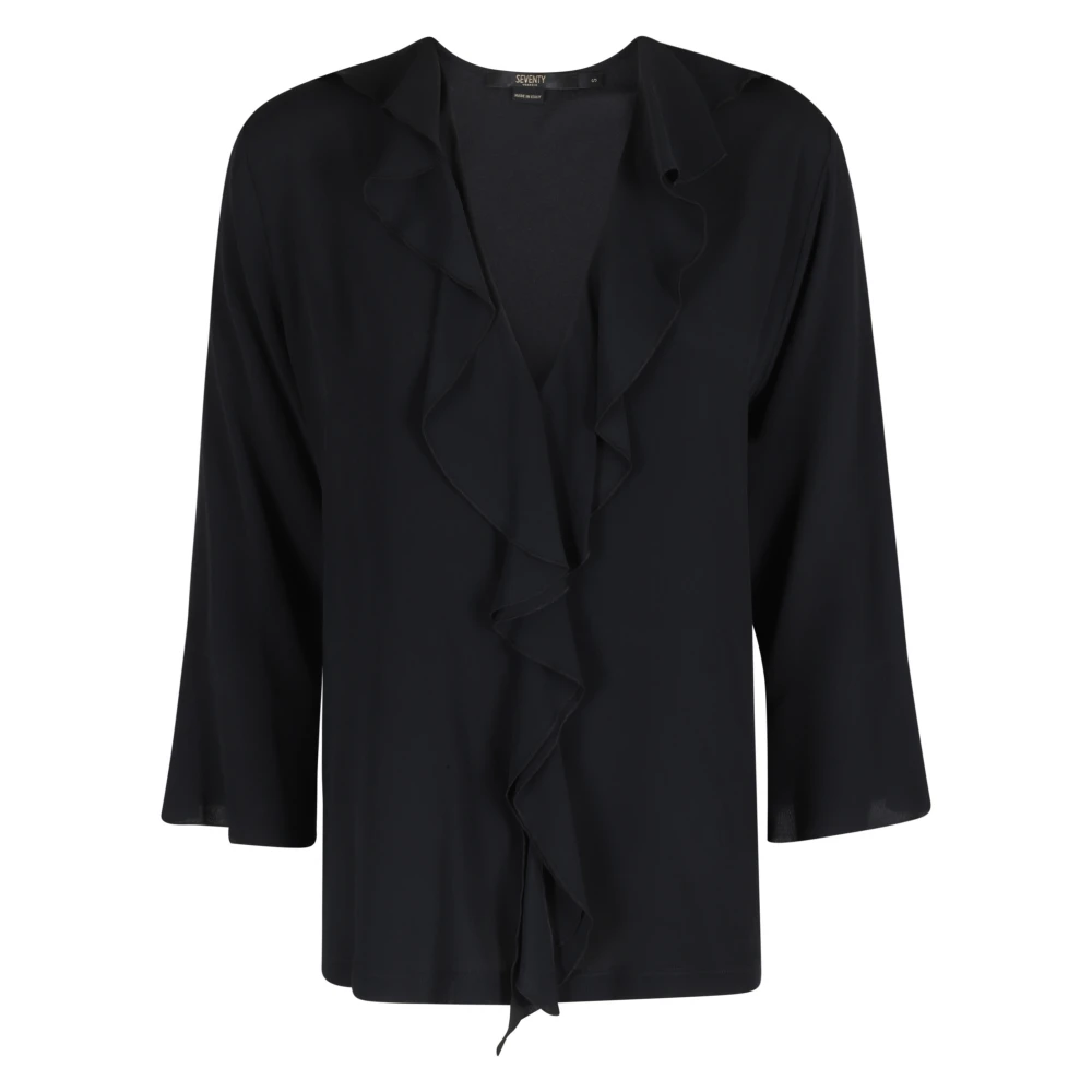 Seventy Black Blouses, Female, L, Ruffle Shirt