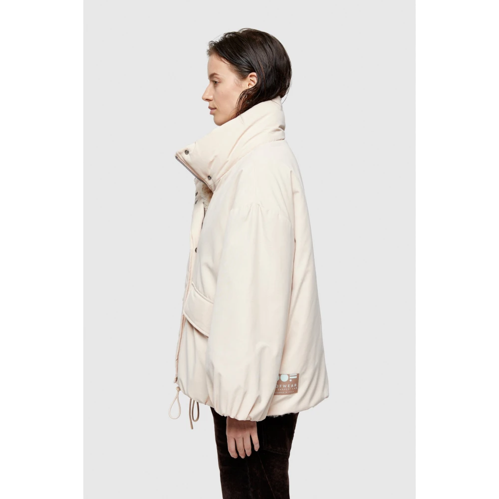 OOF Wear Omkeerbare Synthetisch Leren en Katoenen Jas Beige Dames