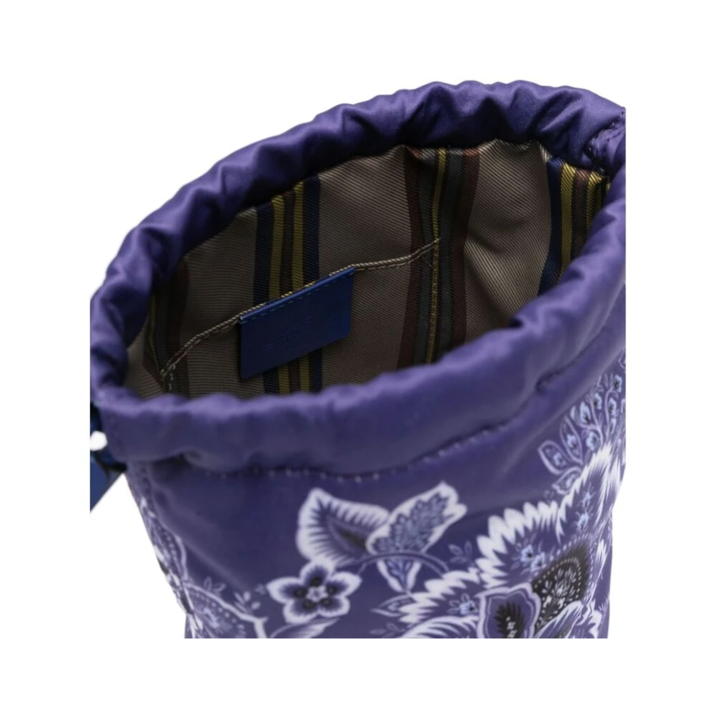 ETRO Amethist Bloemen Bucket Tas Purple Dames