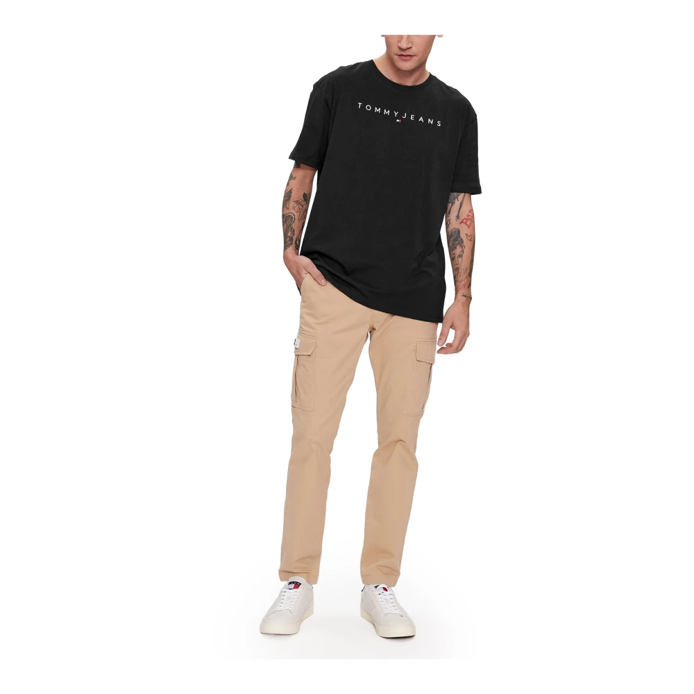 Tommy Jeans Linear Logo T-Shirt Black Heren