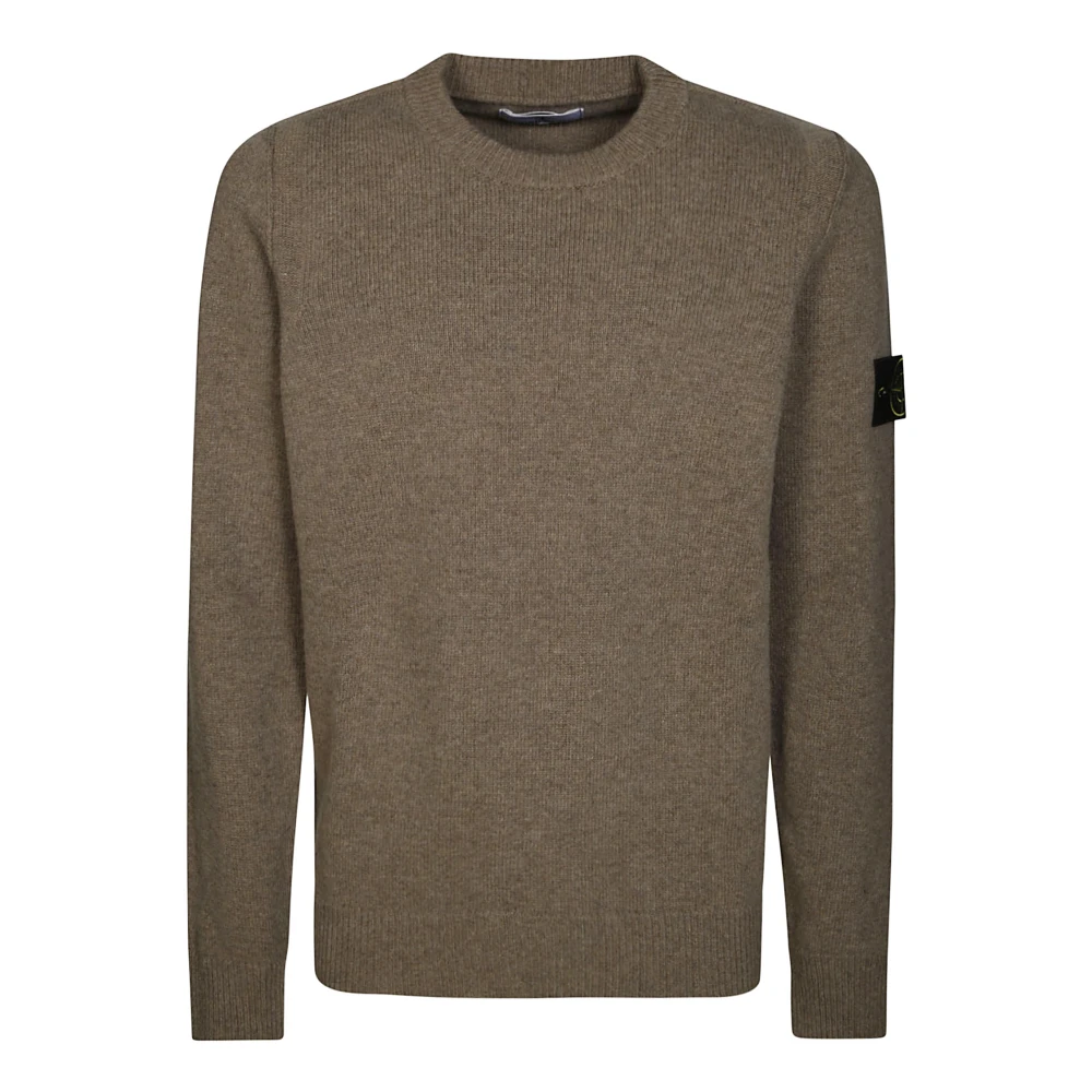 Stone Island Lambswool Crew Neck Sweater Beige, Herr