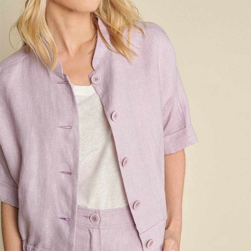 Marie Méro Lila Elegant Jas Katoen Linnen Purple Dames