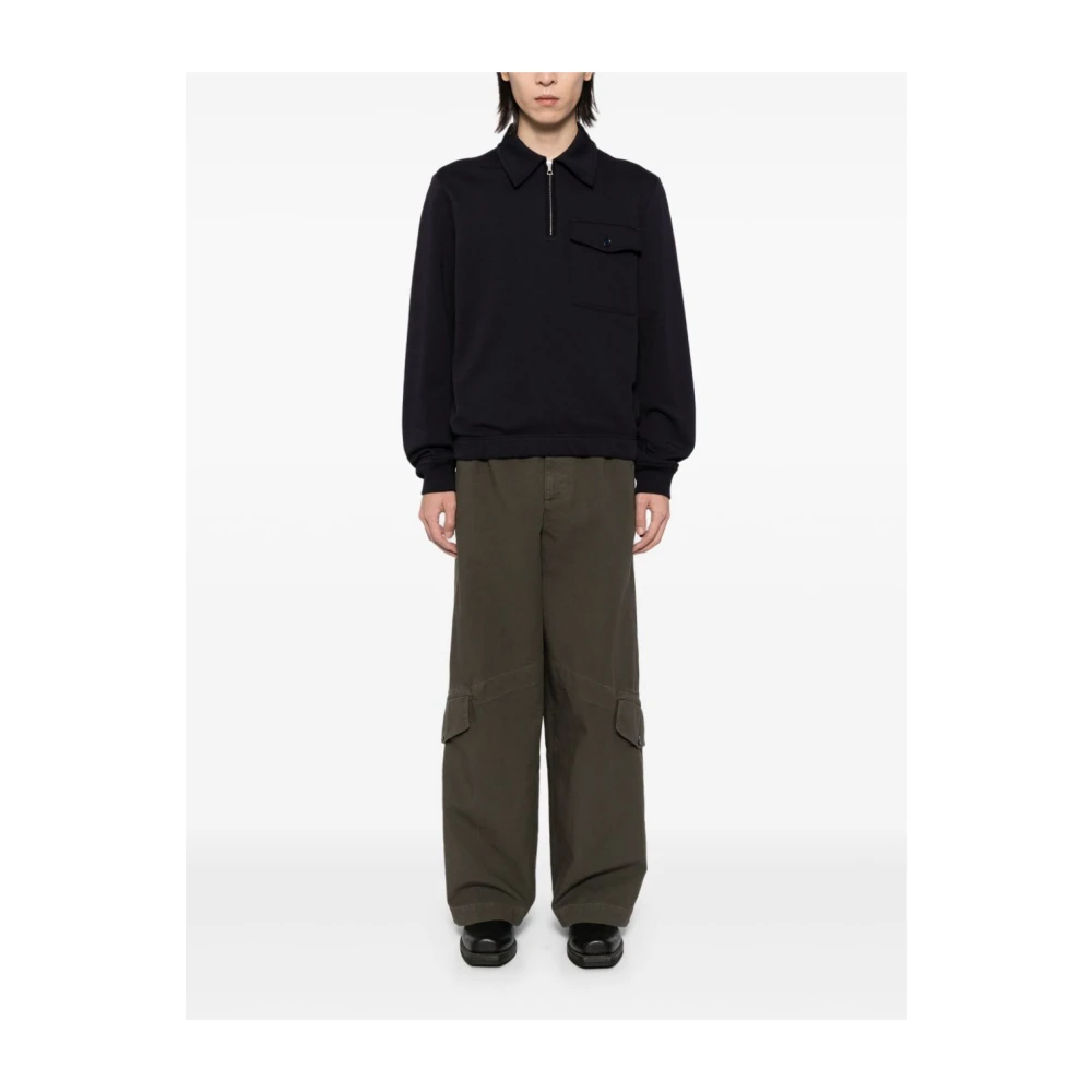 Dries Van Noten Ruimvallende waterafstotende katoenen broek Gray Heren