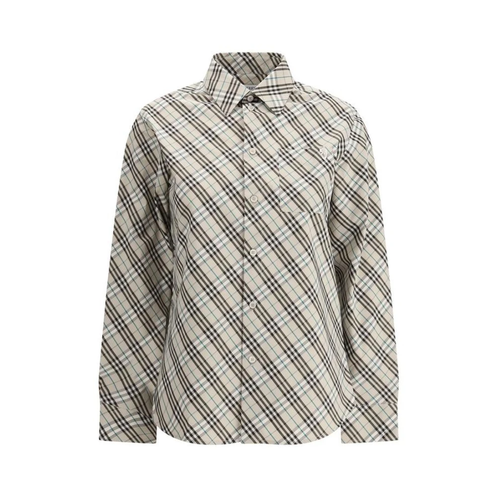 Burberry Katoenen Poplin Overhemd Multicolor Dames