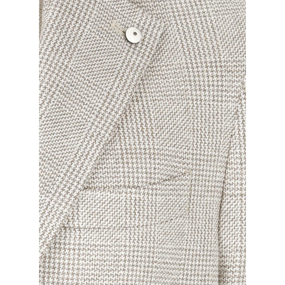 Lubiam Beige Linnen en Katoenen Jas Beige Heren