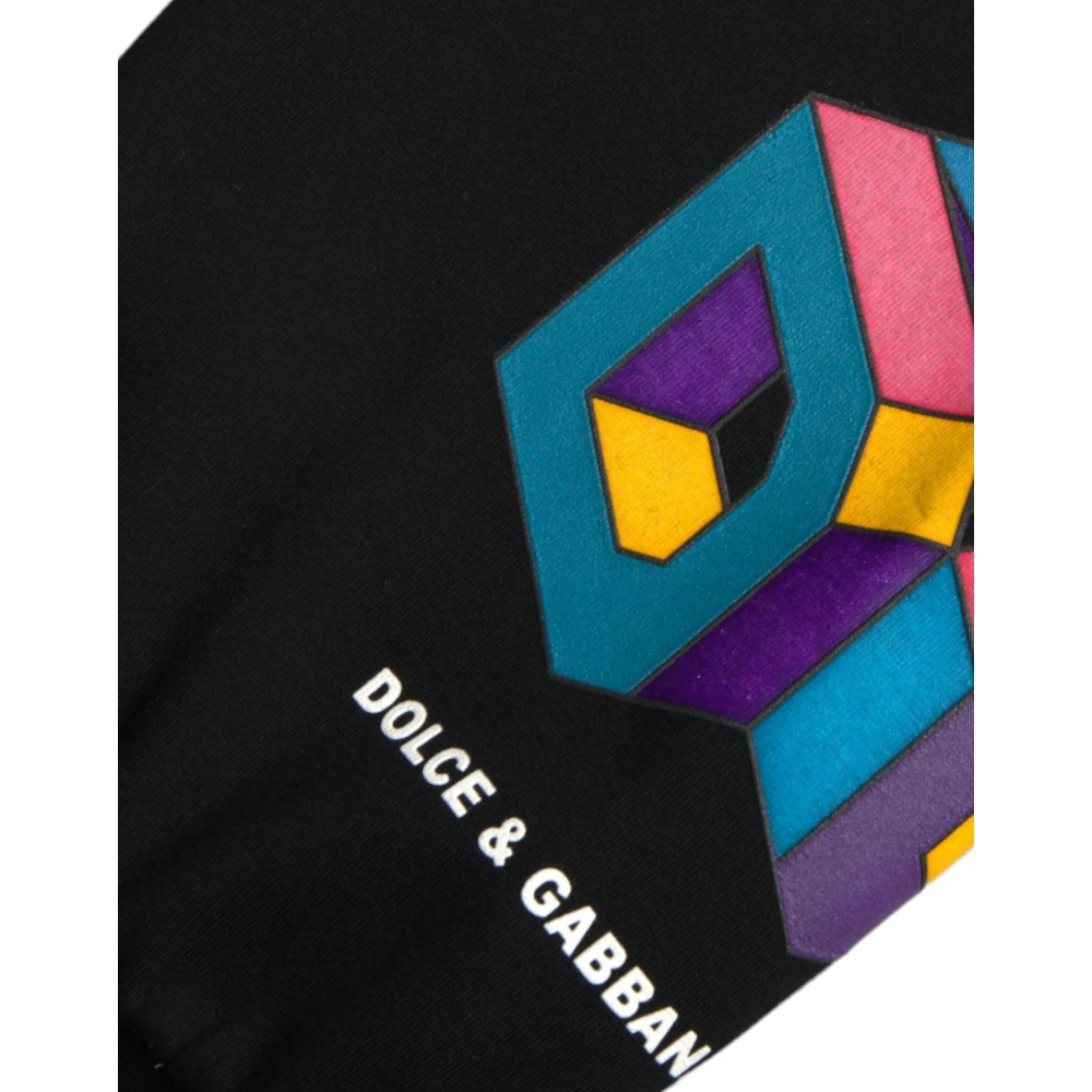 Dolce & Gabbana Zwarte Logo Katoen Jogger Sweatpants Black Heren