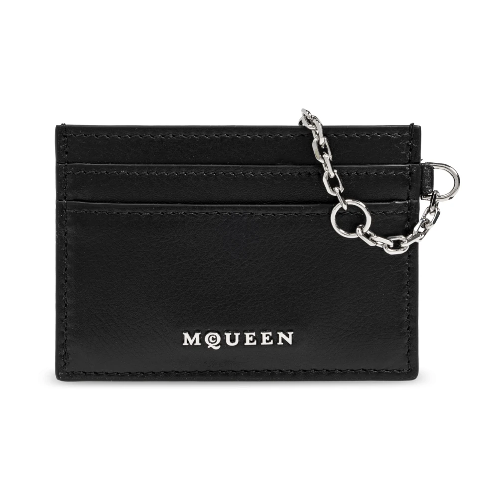 Alexander mcqueen Leren Sling Kaarthouder Black Dames