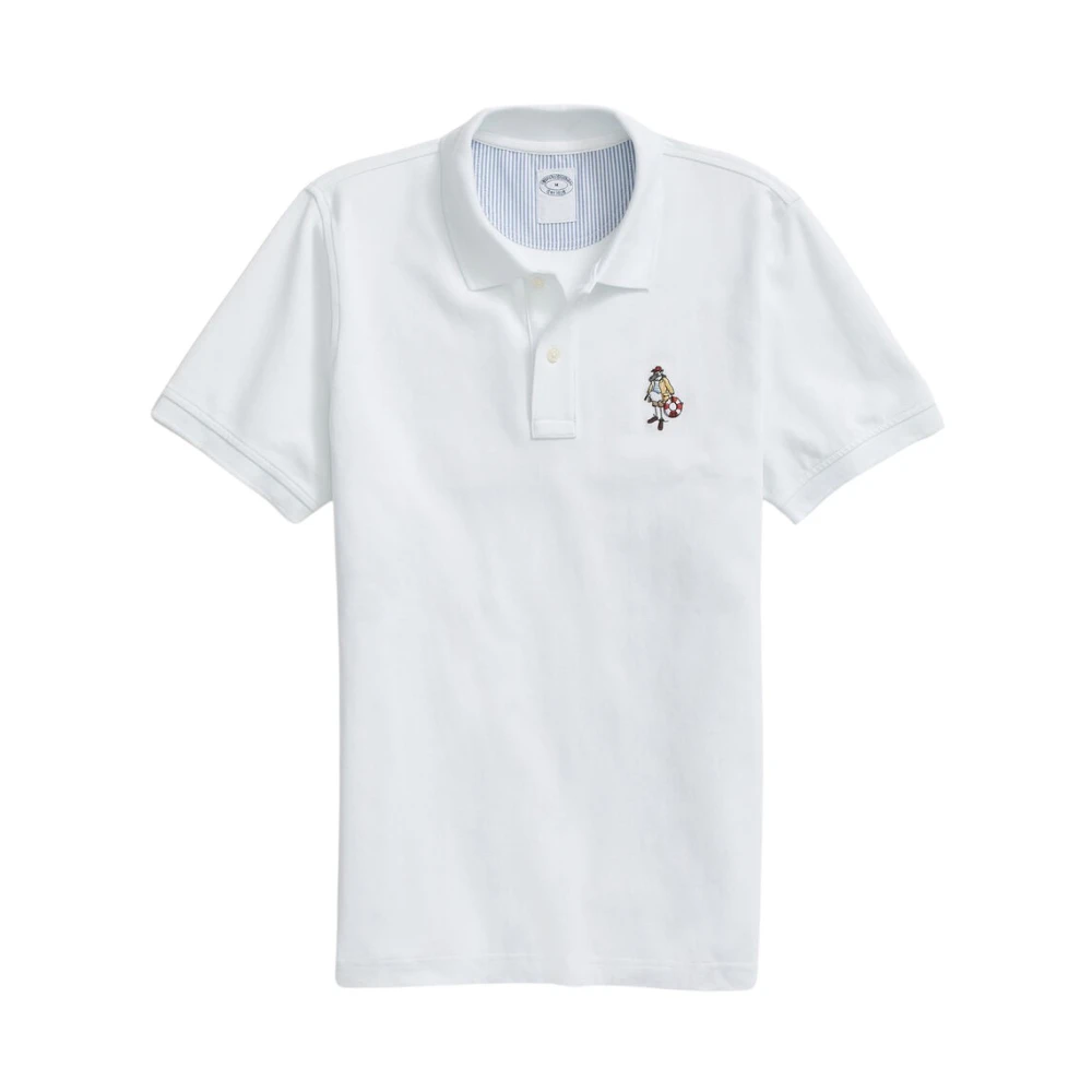 Brooks Brothers Vit Slim Fit Henry Polotröja i Supima-bomull White, Herr