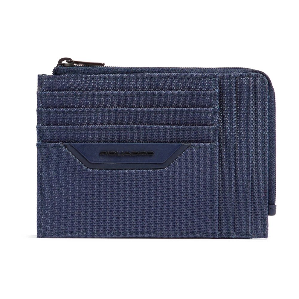 Piquadro Hombre Billetera Tarjetero Con Bolsillo Para Monedas Con Cremallera