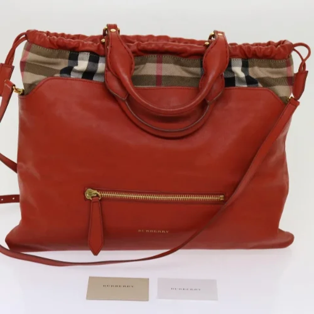 Burberry Vintage Pre-owned Leather totes Orange Dames