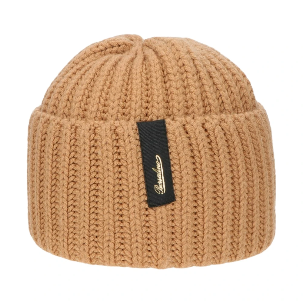 Borsalino Geribbelde Wollen Beanie Muts Brown Unisex