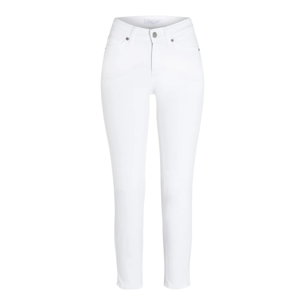 Cambio Vita Piper Korta Jeans med Silverdetaljer White, Dam