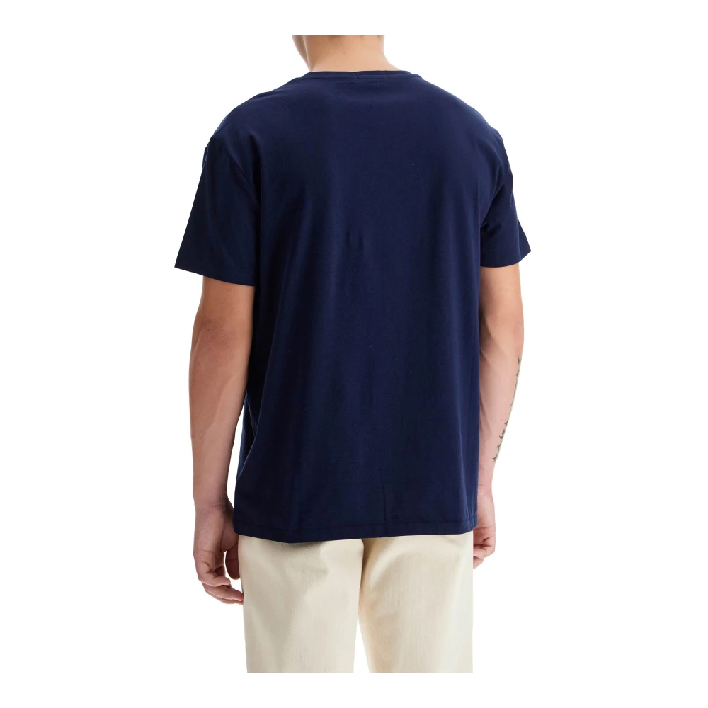 Polo Ralph Lauren Geborduurd Logo Katoenen T-shirt Blue Heren