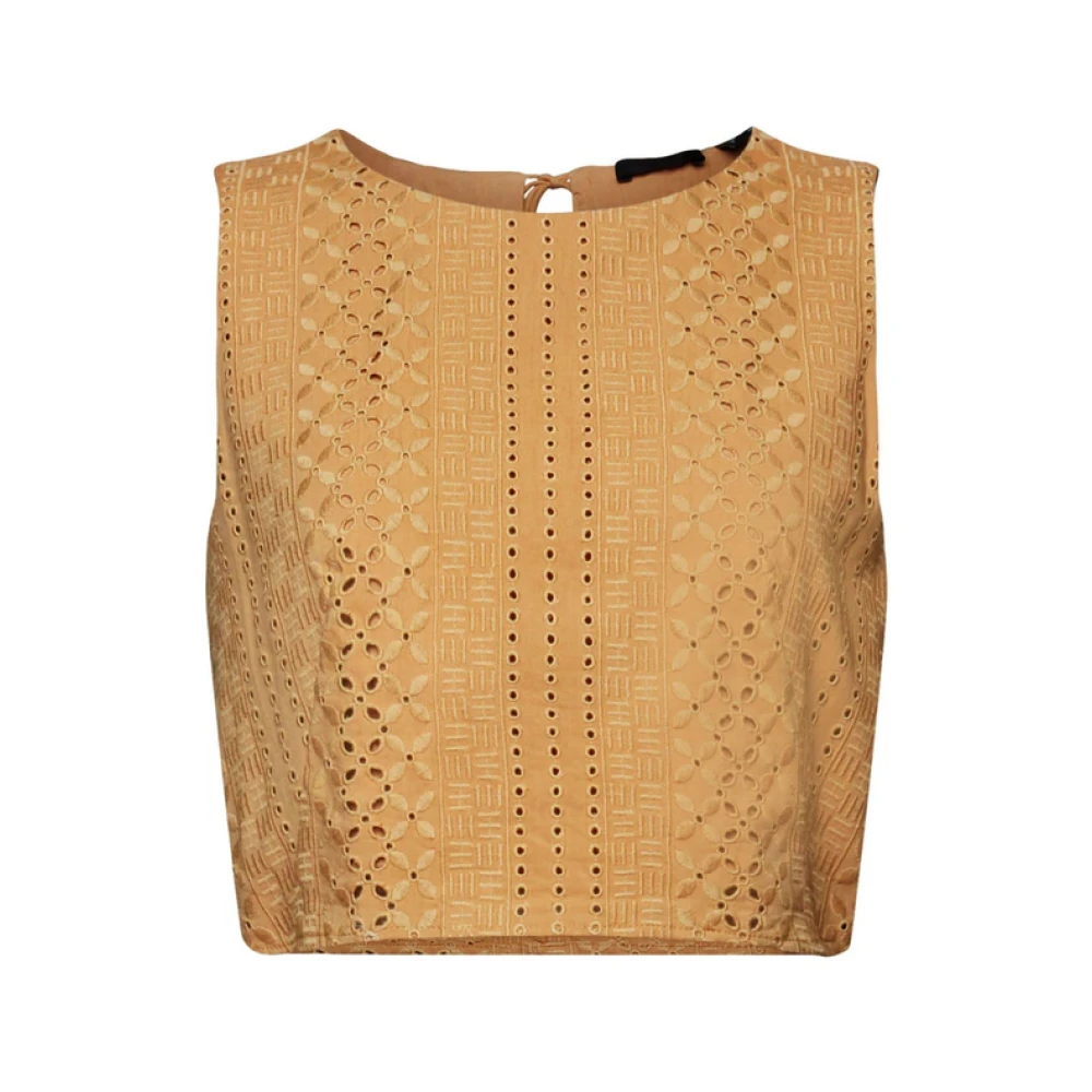 Esprit Lange mouwen blouse effen Beige Dames