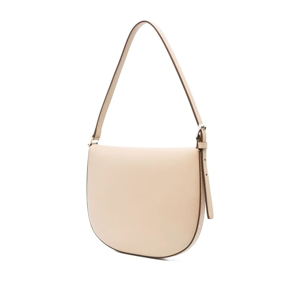 Savette Beige Leren Schoudertas Beige Dames