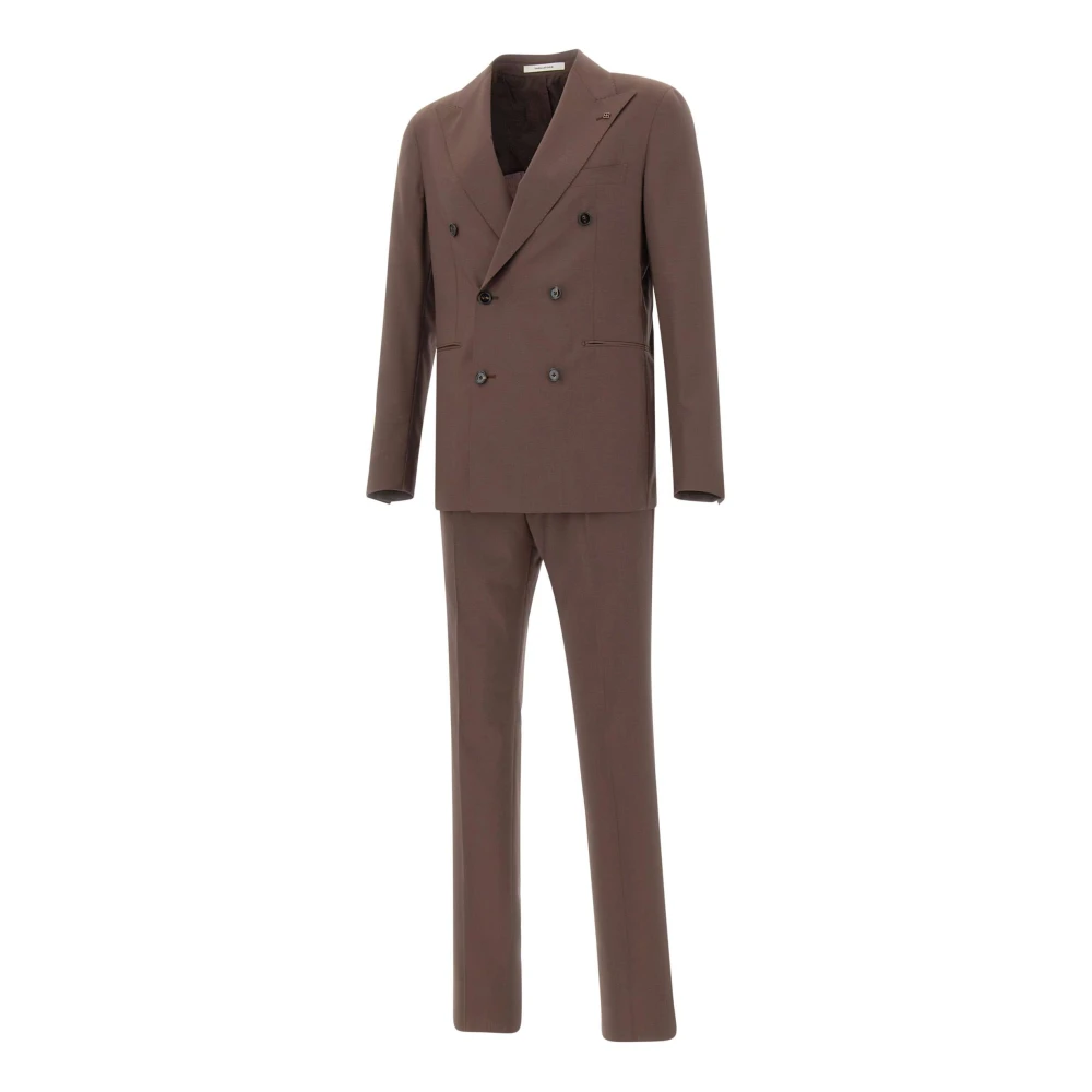 Tagliatore Mannelijk Bruin Kostuums Heren, Xl, Wol, Double-Breasted Pak