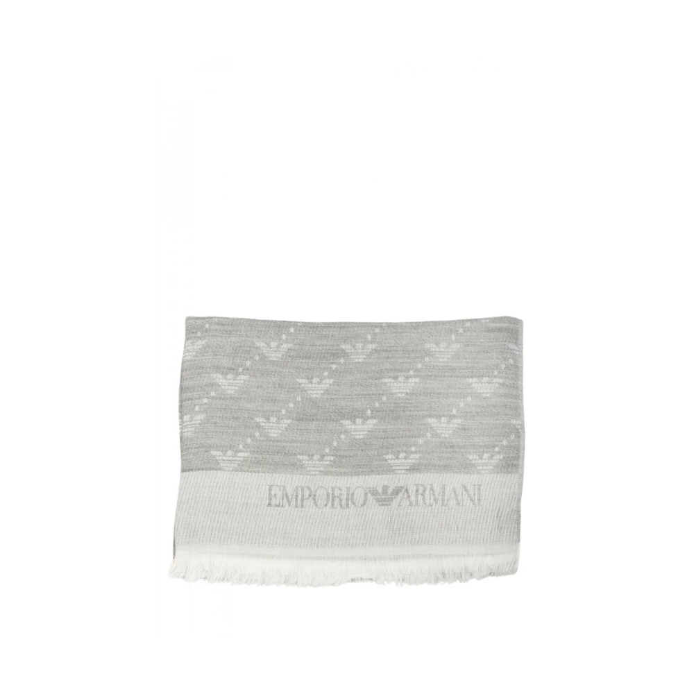 Emporio Armani Men's White Fashionable Scarf - Scarves - One Size - Accessories
