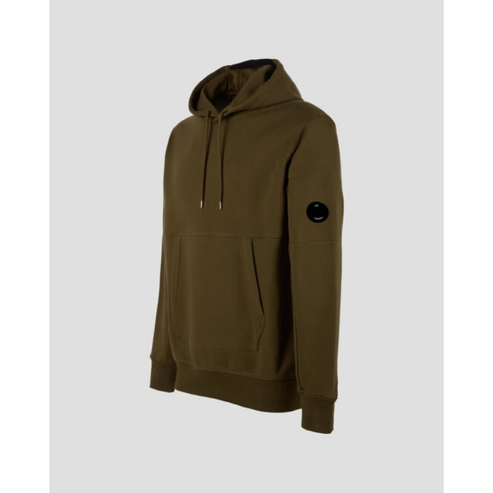 C.P. Company Diagonal Fleece Pullover Hoodie Green Heren