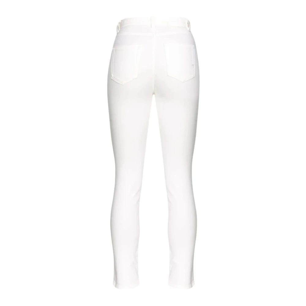 pinko Witte Love Birds High Waist Jeans White Dames