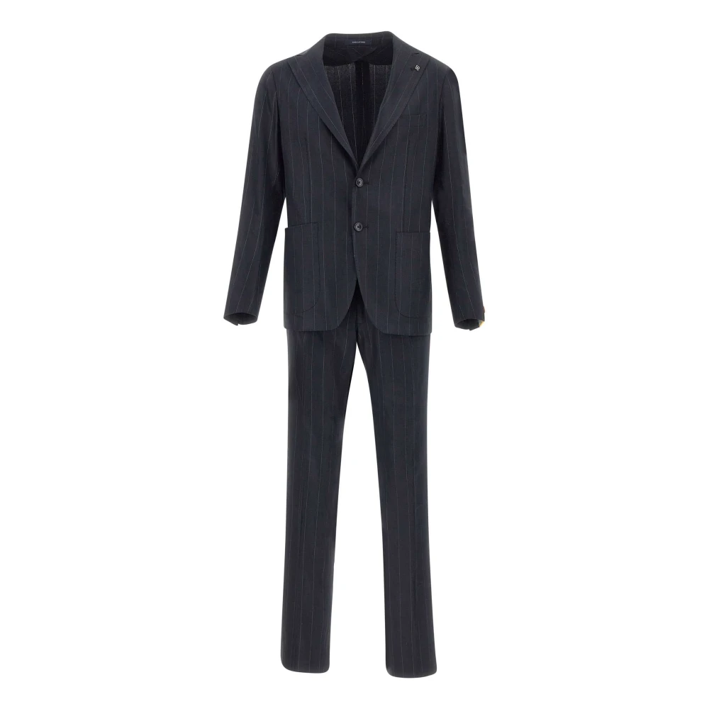 Tagliatore Men's Blue Single Breasted Suits, Xl, Pinstripe Suit