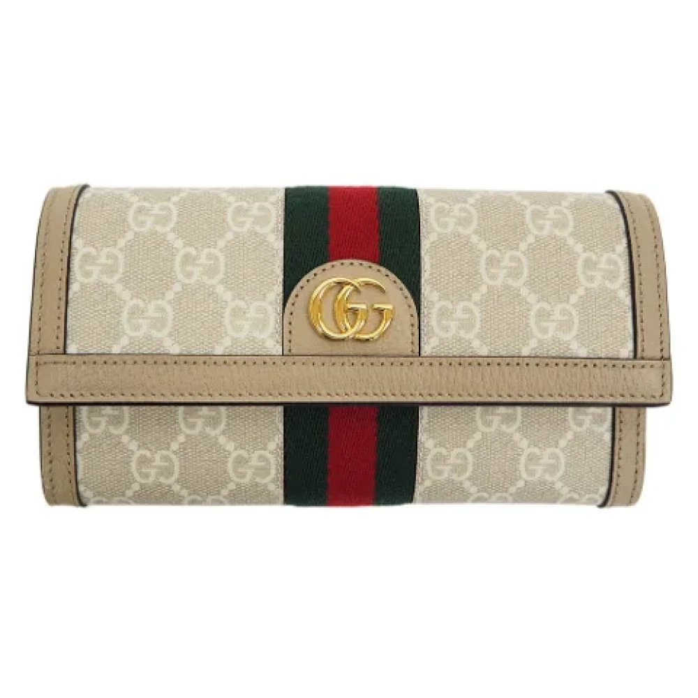Gucci Vintage Pre-owned Fabric wallets Beige Dames
