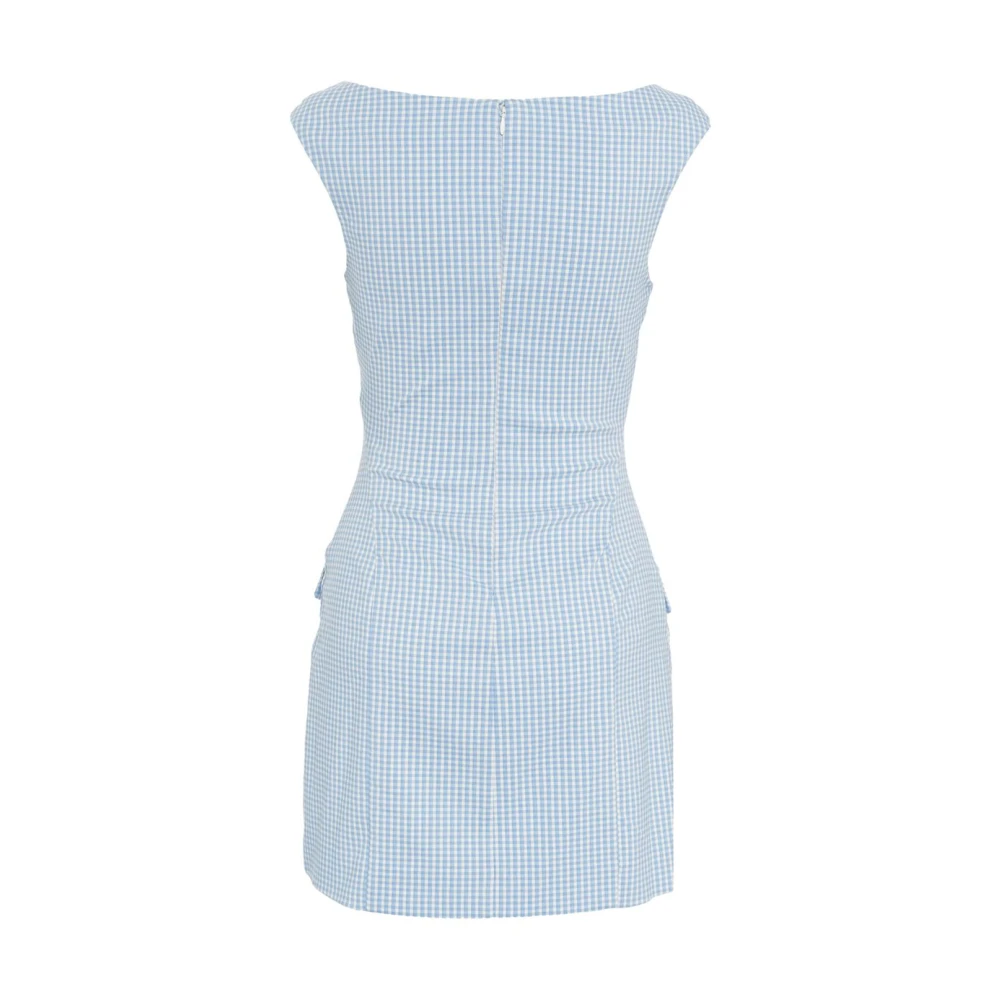 Staud Blauw Geruite Walker Jurk Blue Dames