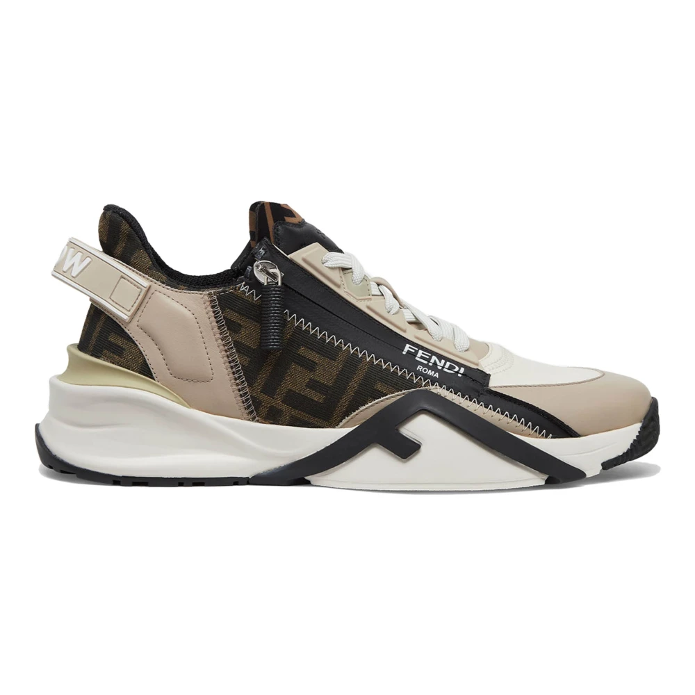 Fendi Men's Beige Sneakers With Ff Details