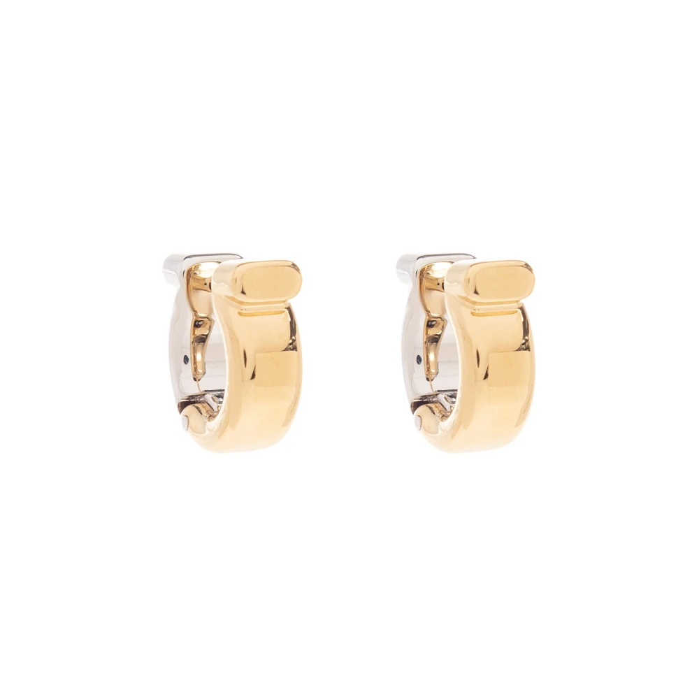 Salvatore Ferragamo Messing Gancini oorbellen Yellow Dames