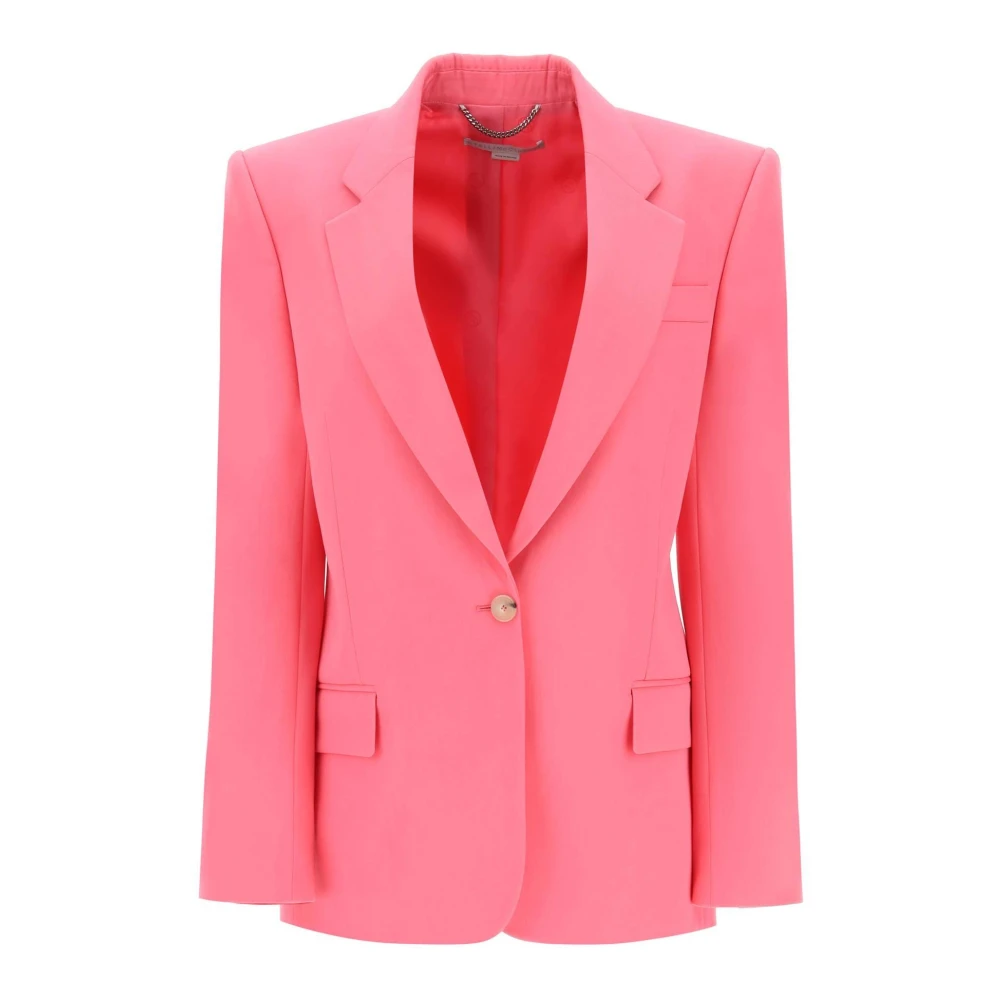 Stella McCartney Ansvarsfull Ullblazer med Enkelknapp Stängning Pink, Dam