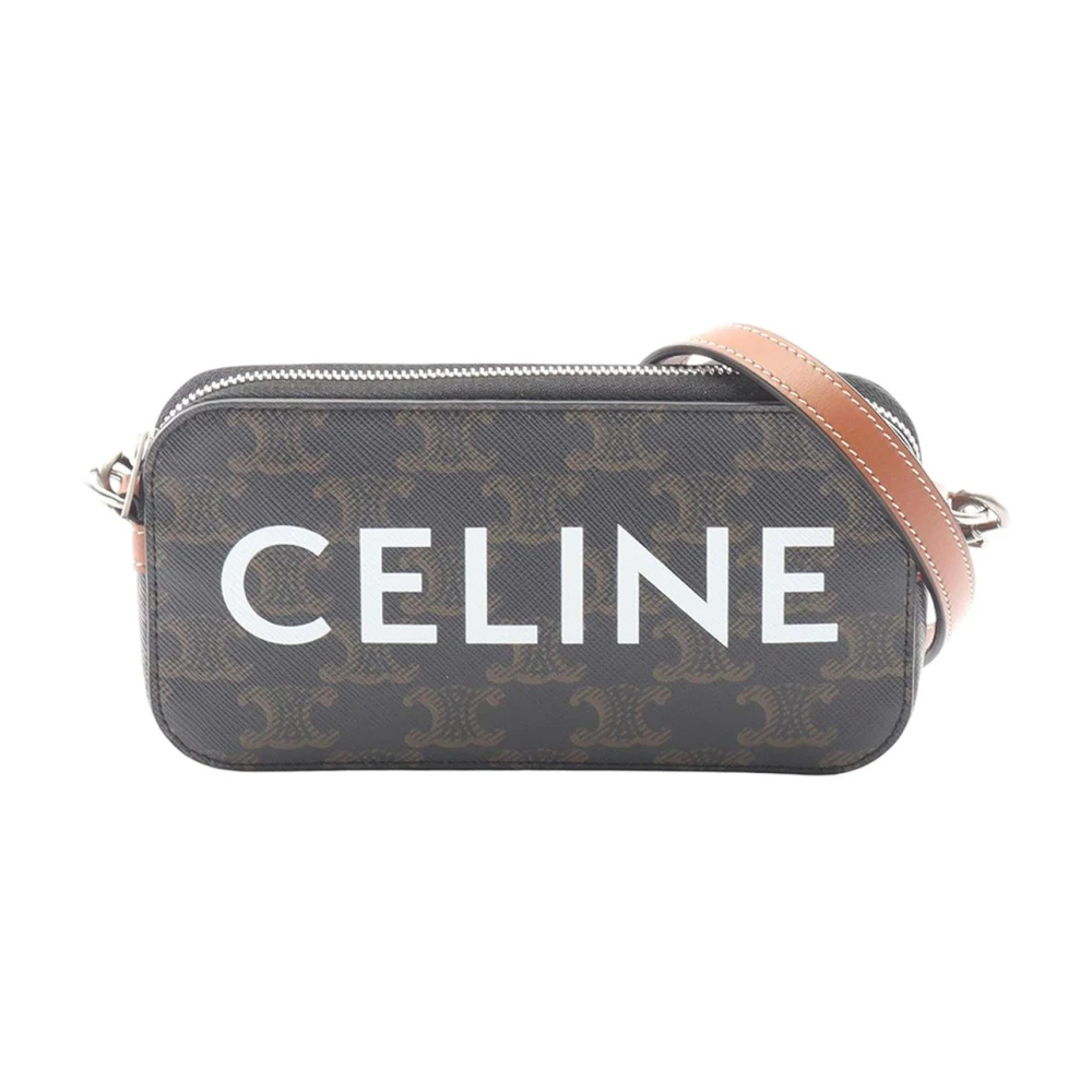 Celine Vintage Women's Brown Pre-Owned Monogram Canvas Crossbody Bag