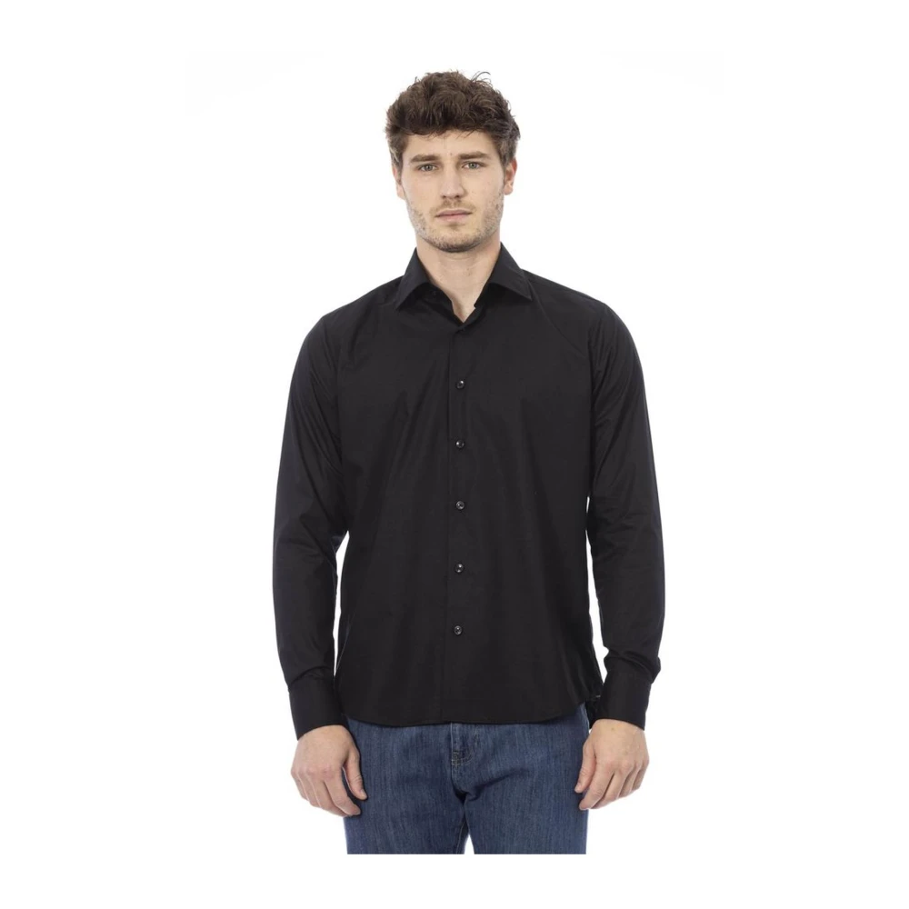 Baldinini Katoenen overhemd met knopen Black Heren