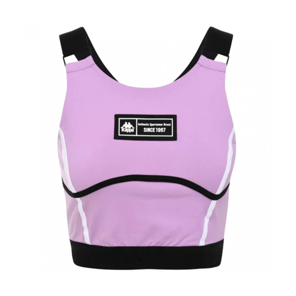 Kappa Elastische Jersey Top met Authentieke Patch Purple Dames