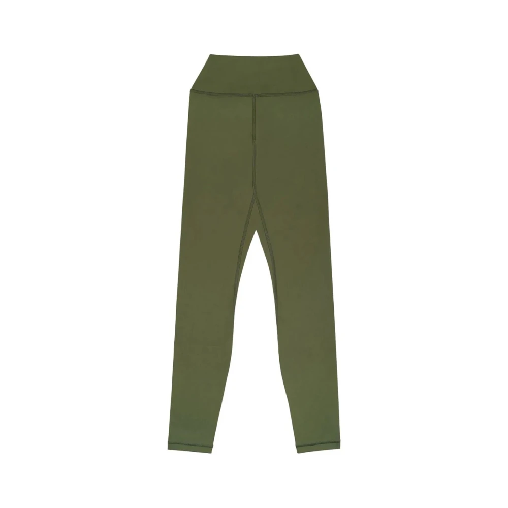 Sporty & Rich Hoge Taille Logo Legging in Mos Wit Green Dames