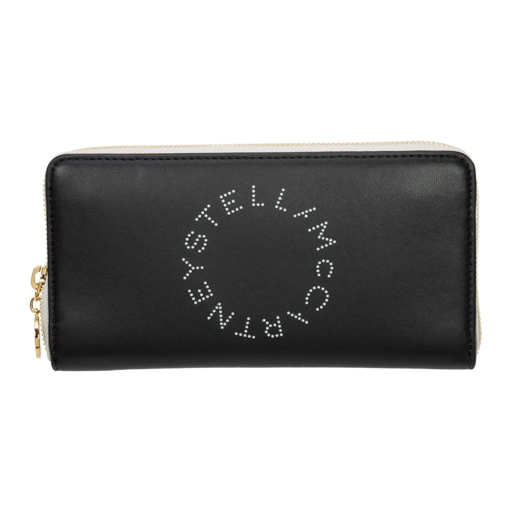Stella Mccartney Bicolor Rits Continental Wallet Black Dames