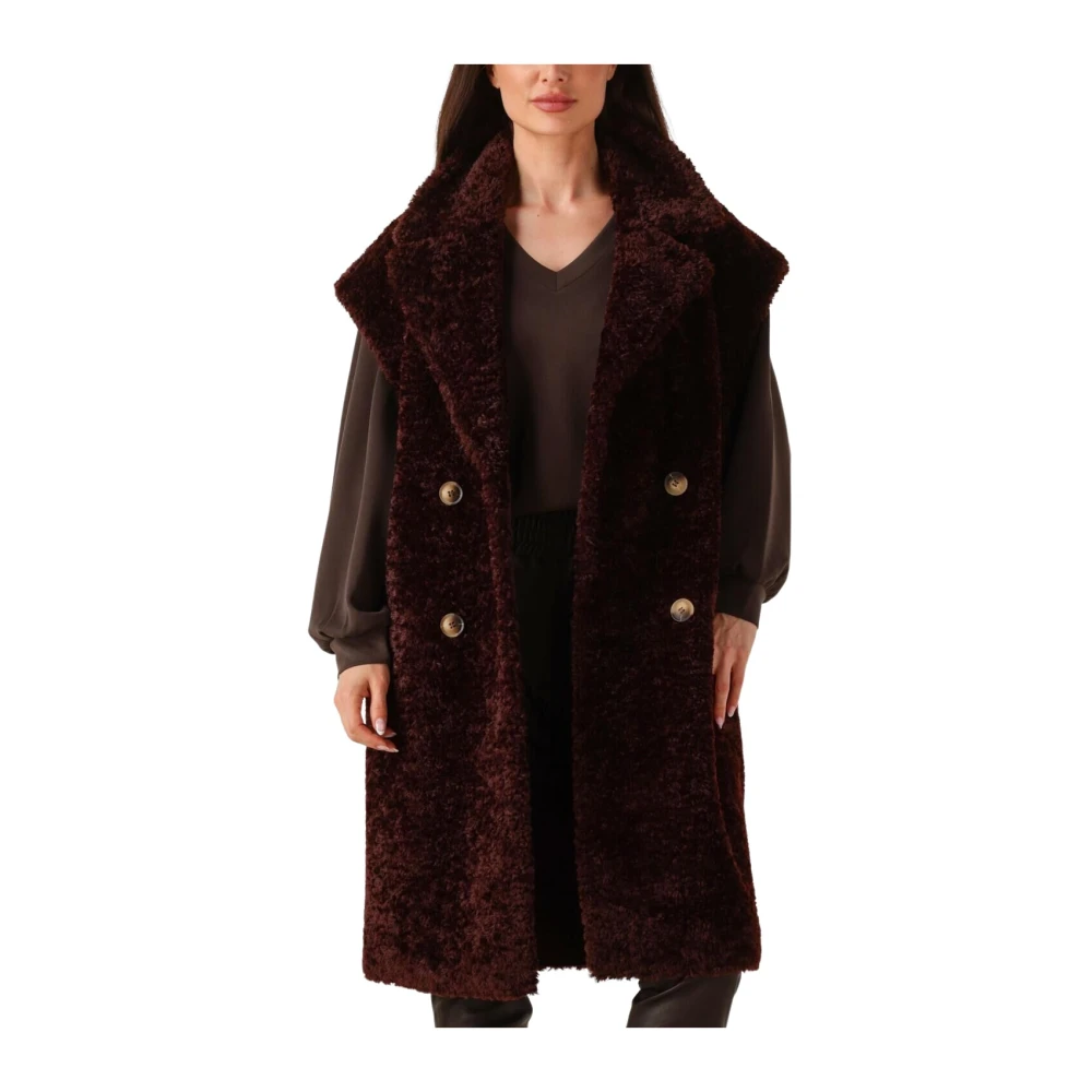Ibana Vrouw Rood Jassen Dames, Xs, Wol, Bordeaux Rode Teddy Blazer