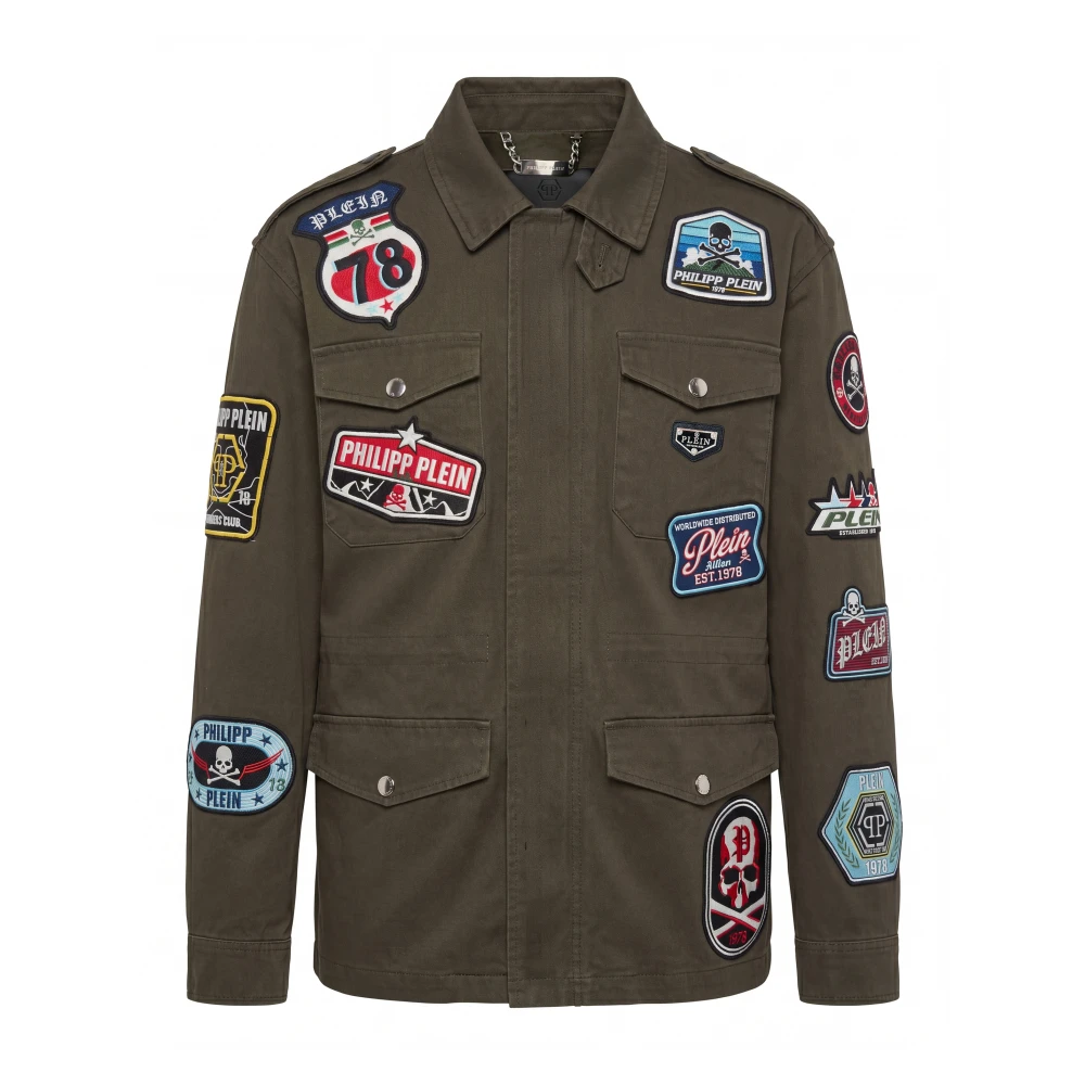 Philipp Plein - Militärjacken-Aufnäher - Jackets - Herren - Grün - M - Image 2