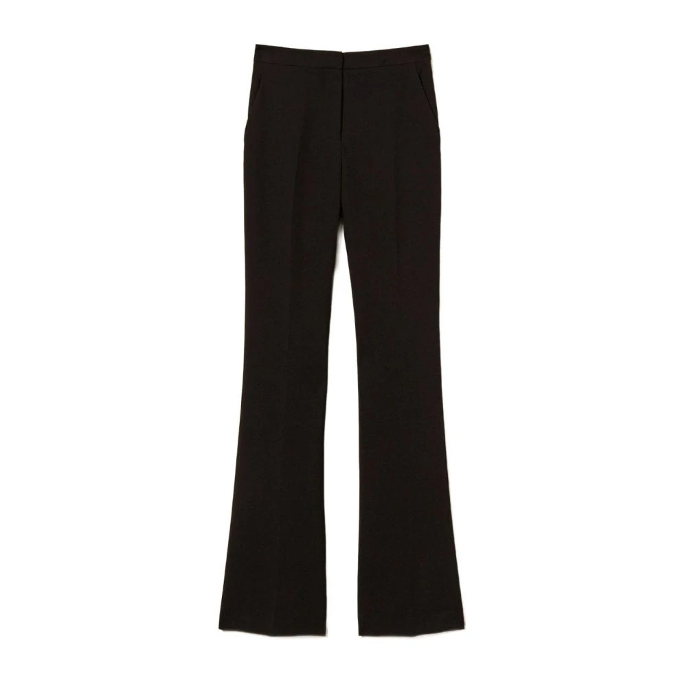 Twinset Women's Black Wide Trousers, Xl, Wide Trousers