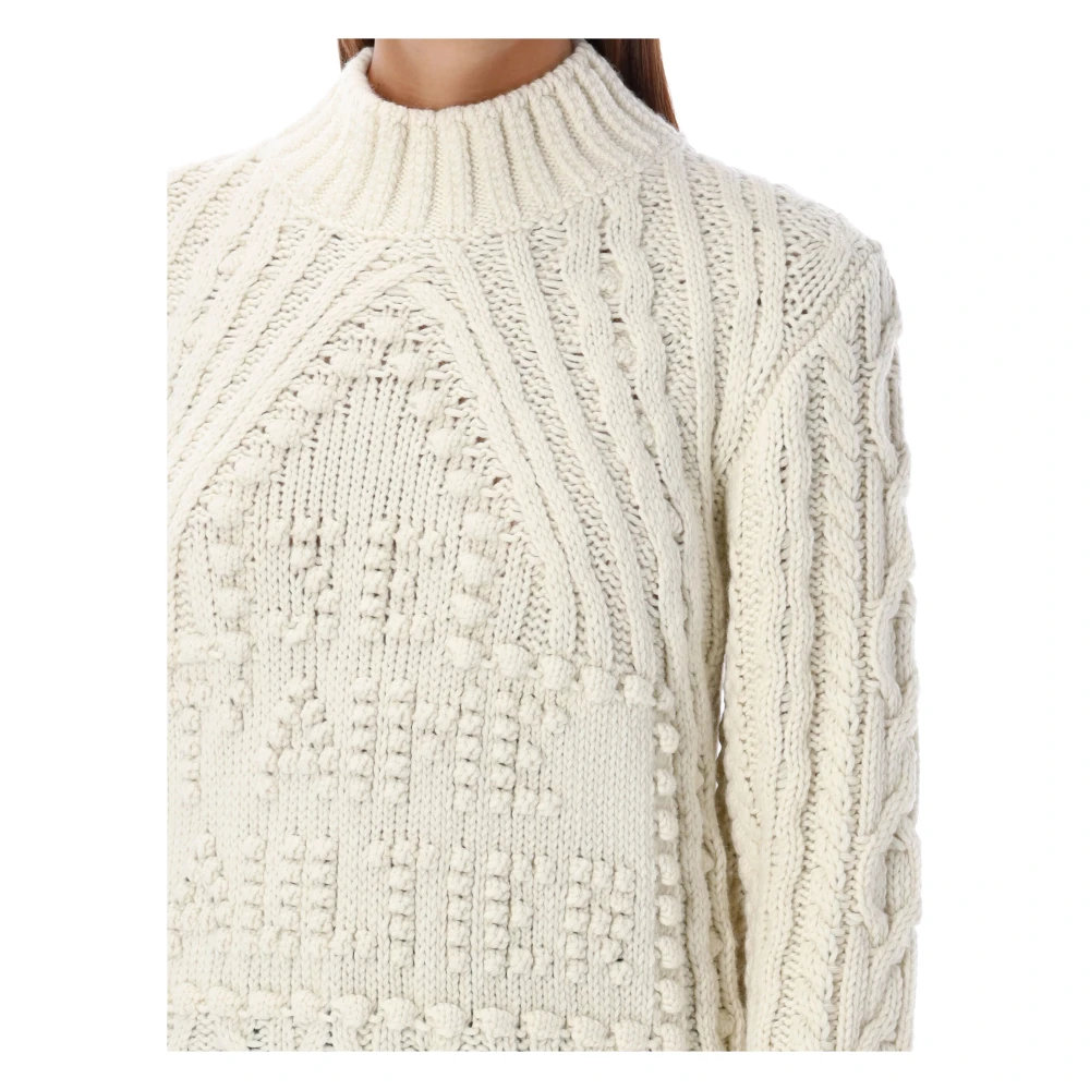 Jean Paul Gaultier Crème Kabelgebreide Trui Aw24 Beige Dames