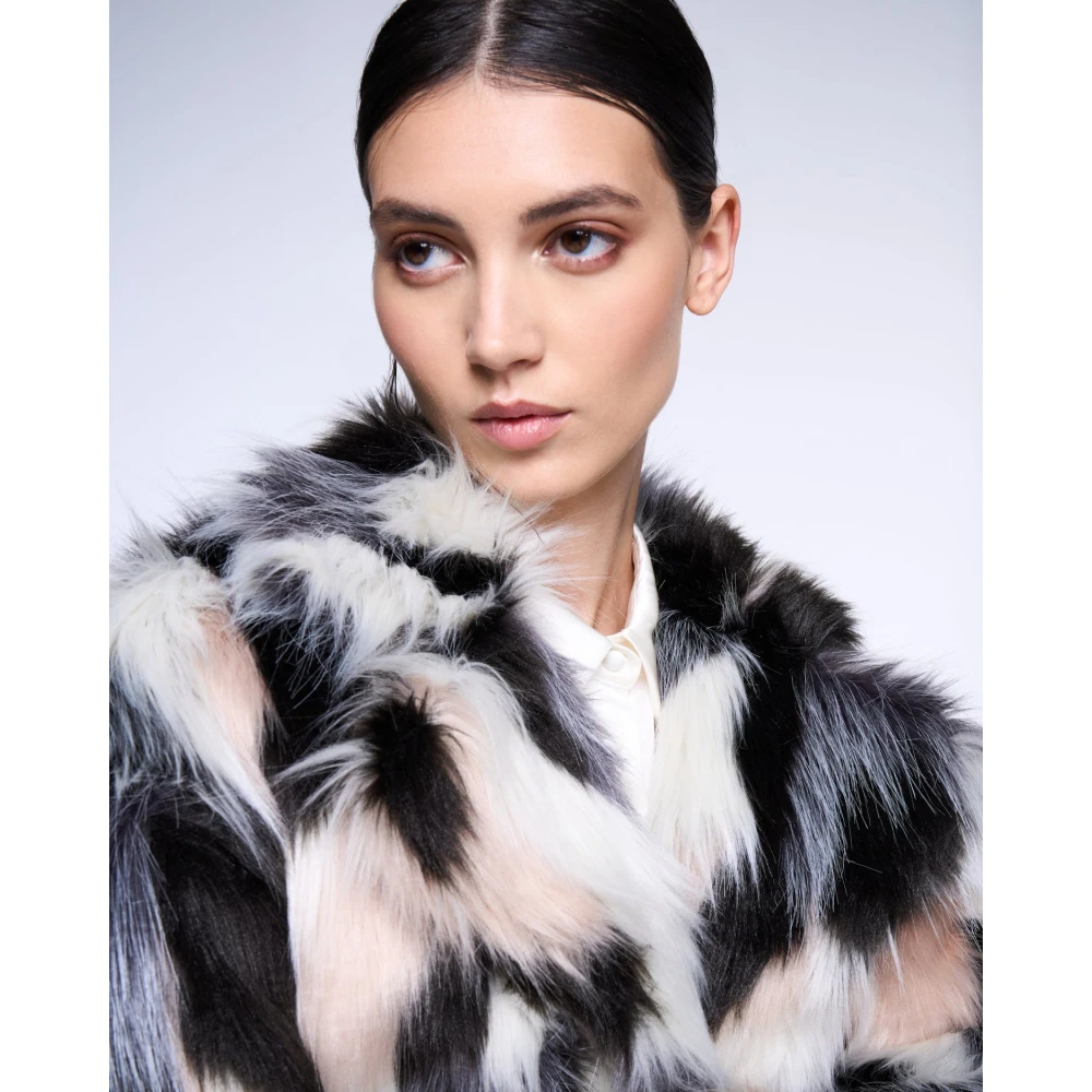 Silvian Heach Korte Faux Fur Multicolor Jas Multicolor Dames