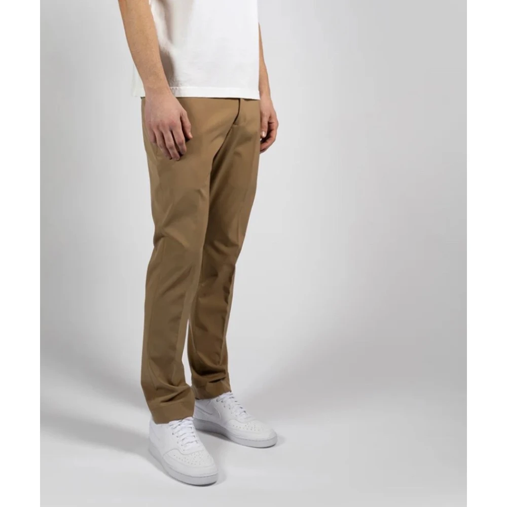 Nine In The Morning Slim Fit Chino Broek met Elastische Taille Brown Heren