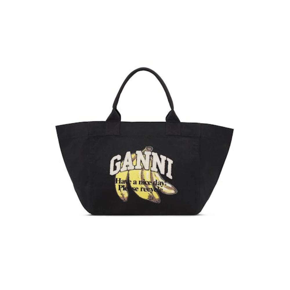 Ganni Women's Black Shopping Bags, One Size, Xxl Tote Bag