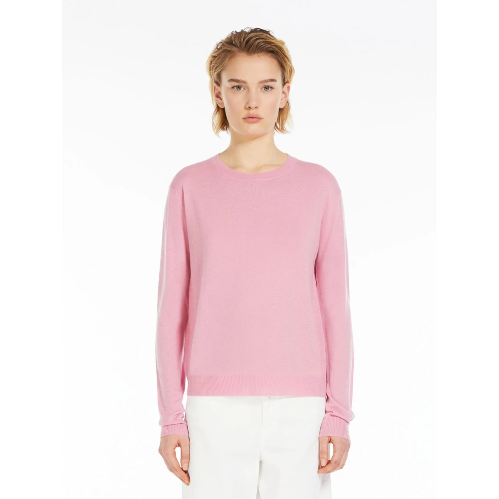 Max Mara Round-neck Knitwear Pink Dames