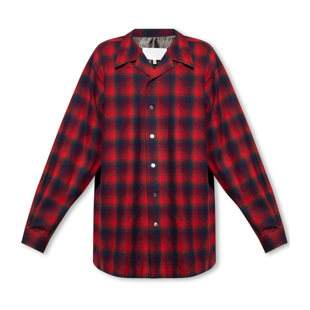 Maison Margiela Men's Red Wool Plaid Shirt - Casual Shirts - Xs - Shirts