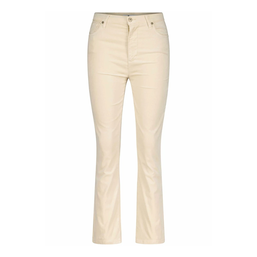 7 For All Mankind Stilren Högmidjade Slim-Fit Byxor Beige, Dam