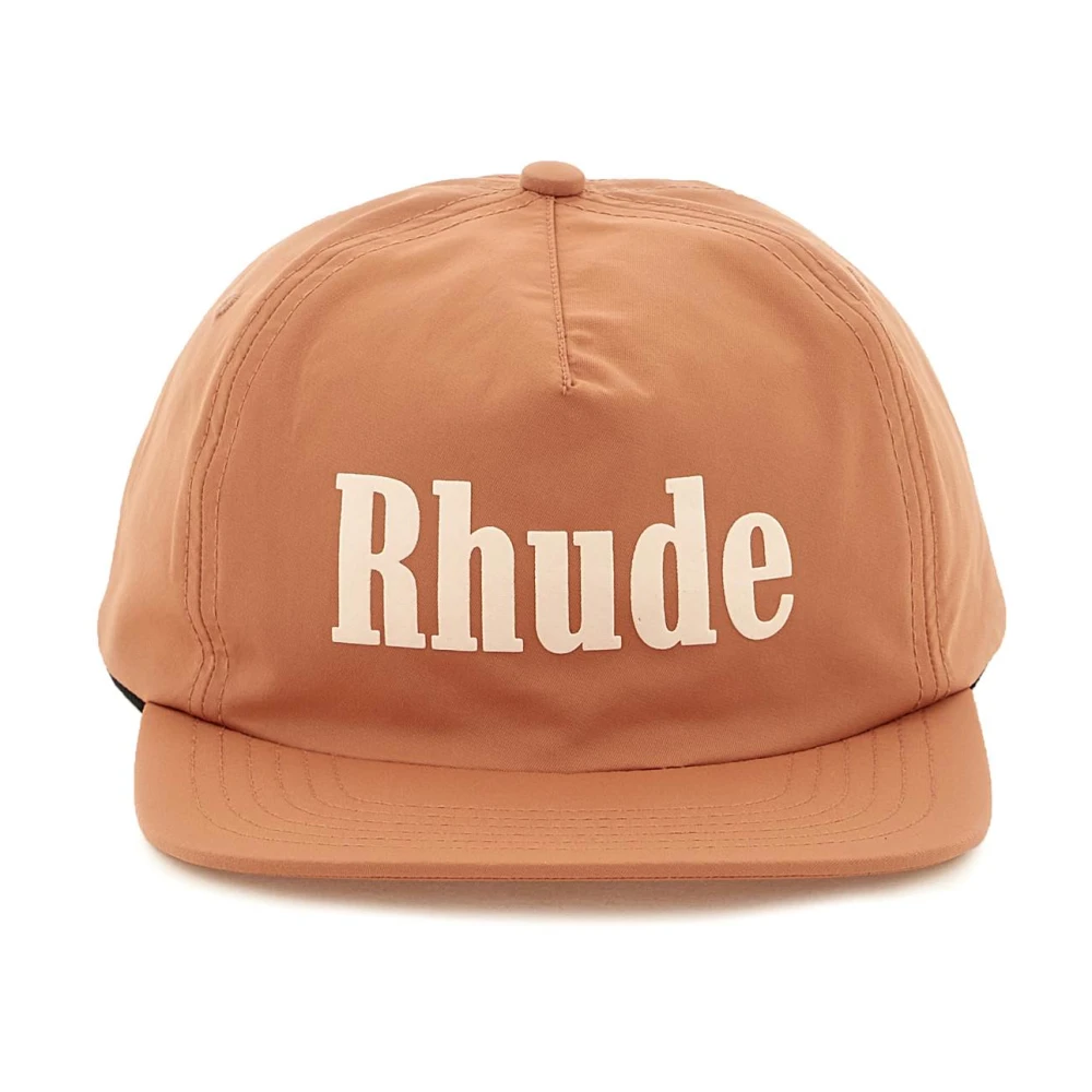 Rhude Baseball Cap met Contrasterende Logo Patch Orange Heren