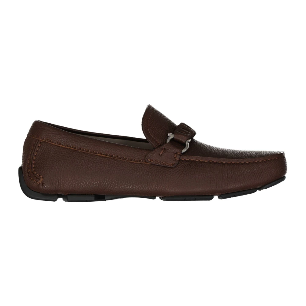 Ferragamo Men's Brown Stuart Leather Loafers
