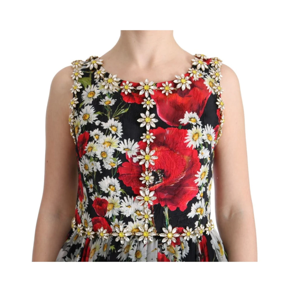 Dolce & Gabbana Bloemen Maxi Jurk met Zonnebloemprint Multicolor Dames