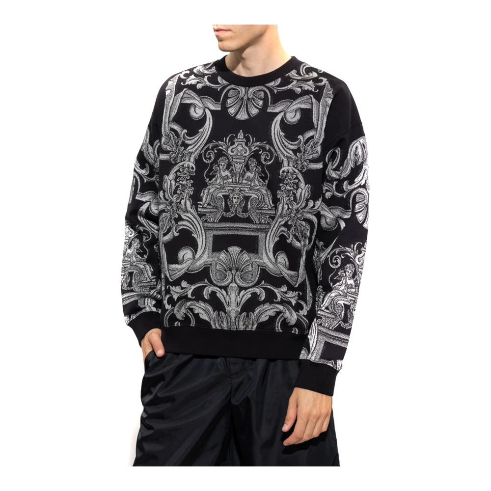 Versace Zwarte Sweater Aw23 Damesmode Black Heren