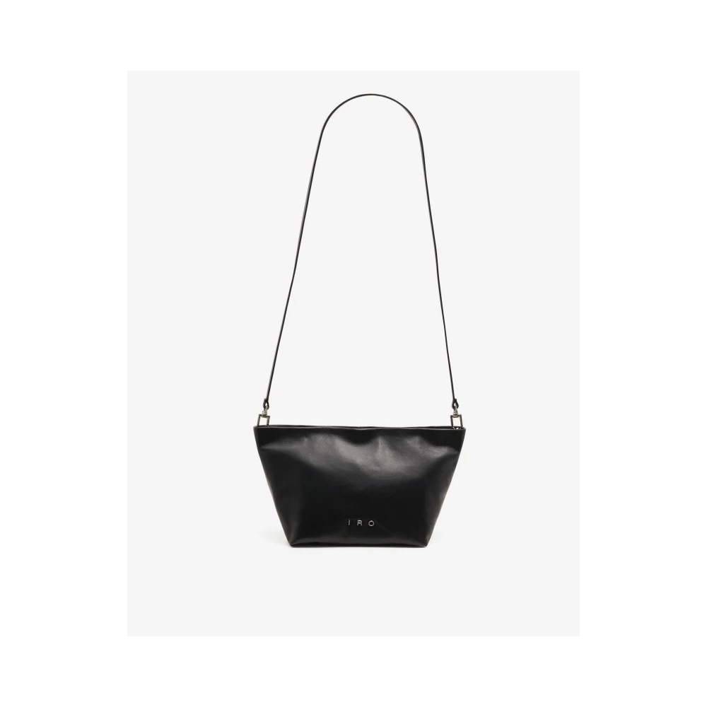IRO Schapenvacht Crossbody Tas met Toprits Black Dames