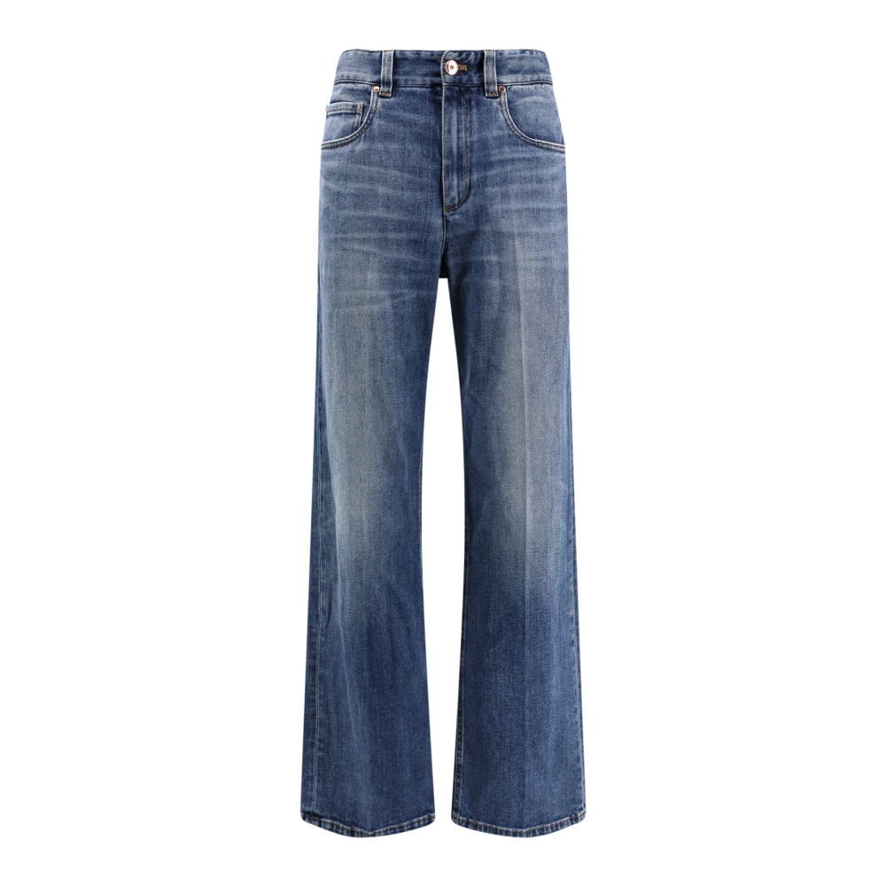 BRUNELLO CUCINELLI Moderne Loose Jeans met Monili Detail Blue Dames